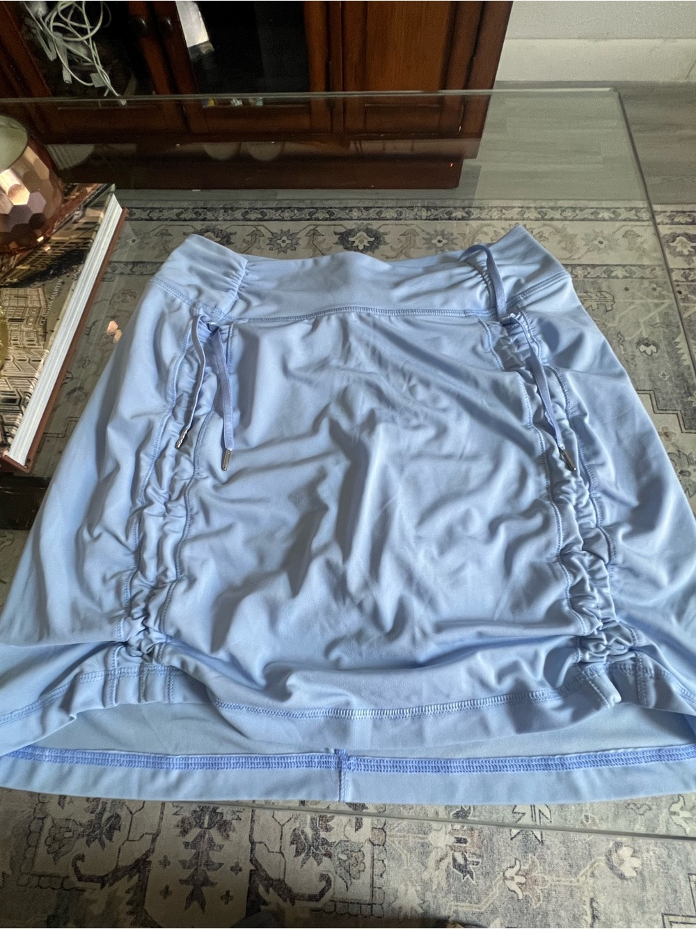 ANTIGUA BABY BLUE RUCHED FRONT GOLF TENNIS PICKLEBALL SKORT SKIRT